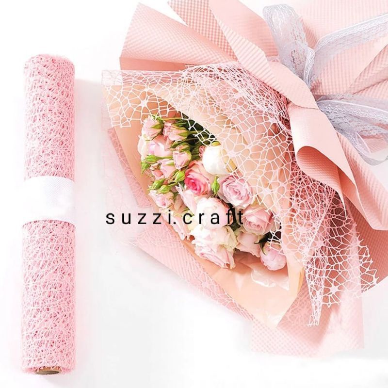 GROSIR kertas buket jaring jala ukuran 65cm x 51cm