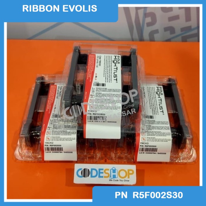 Ribbon Color Evolis Zenius Primacy YMCKO 200 Images PN: R5F002S30 | Tinta Printer Ribbon