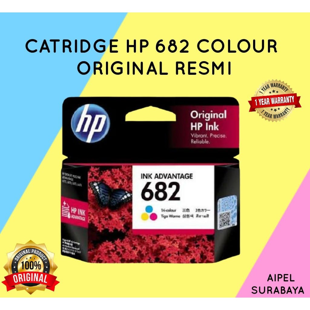 682C | CATRIDGE HP 682 COLOUR ORIGINAL RESMI