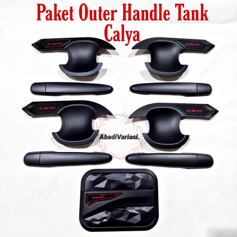 Paket Outer Handle Tank Cover Diamond Mobil Calya 2016-2020 Hitam