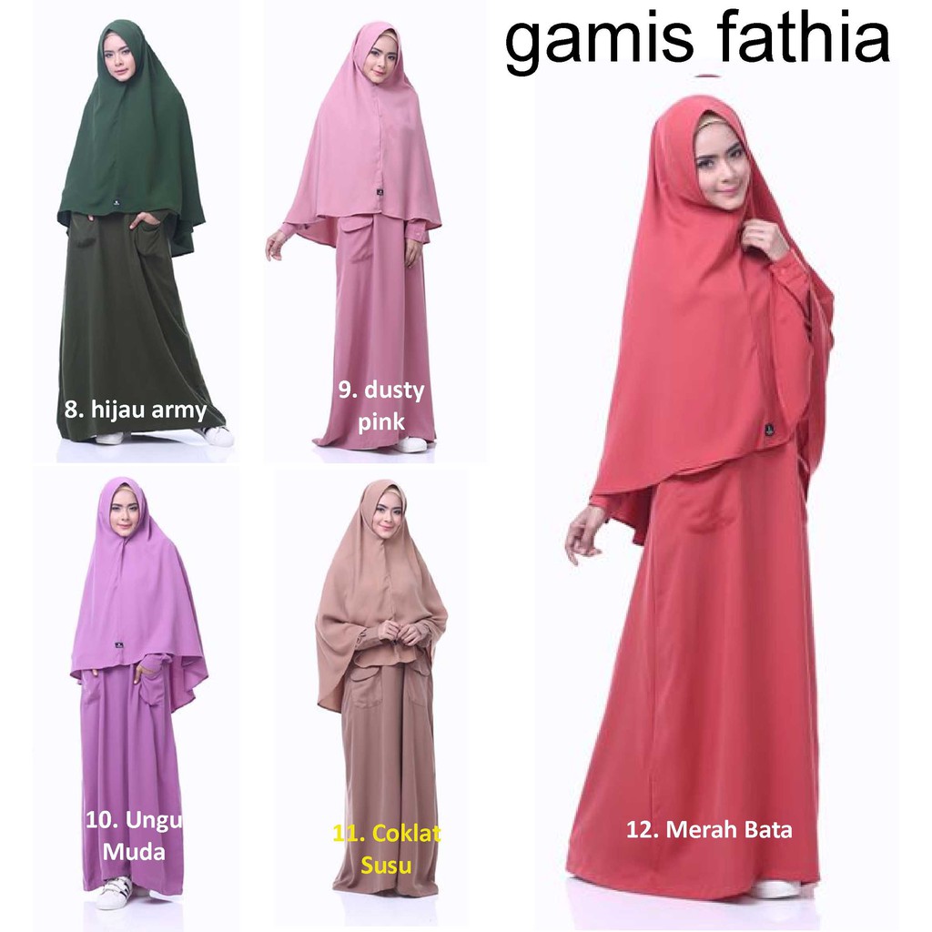 Gamis Fathia Syari Khimar Raisa Wolly Crepe Hijab Alsa