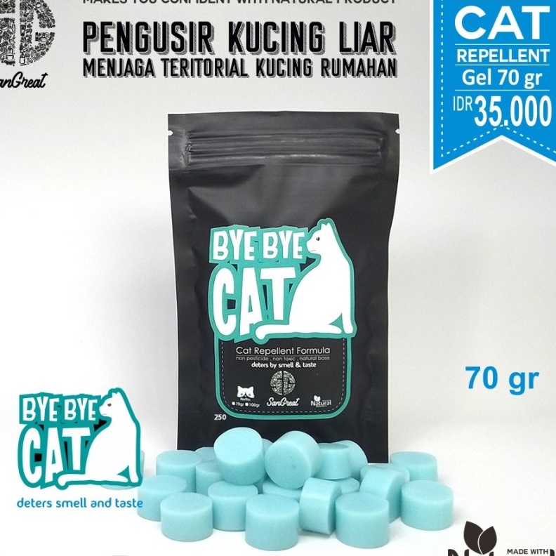 70gr (Bisa COD) SanGreat Bye Bye Cat Pengusir Kucing  Usir Kucing Alami 70 gram Cat Repellent Aman Essential Oil