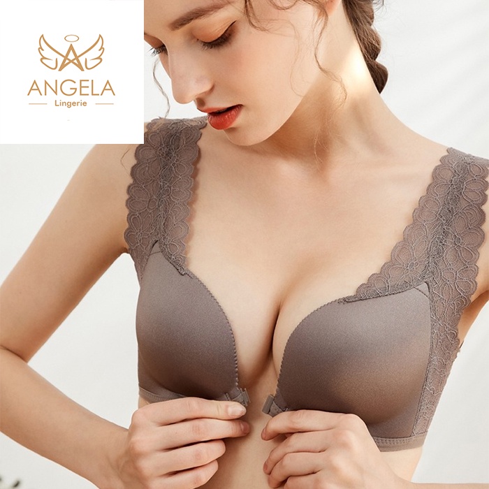 ANGELA PREMIUM JAPAN Bra BH Push Up Set Tanpa Kawat Celana Dalam Wanita Bikini Sport Beha Lingerie Korea Fashion Bralette Remaja Perempuan Sexy Pakaian Dalam COD Renang Motif Cewek Pita Bunga Murah Zora Jumbo Pengait Kancing Depan