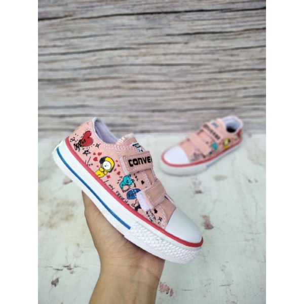 SEPATU CONVERSE ANAK BT21 PINK PREMIUM HIGH QUALITY SEPATU CONVERSE ANAK PEREMPUAN