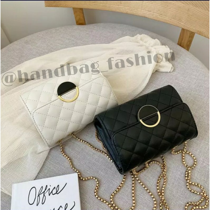 HF FT 02 - Tas Selempang Wanita modern kunci kramic bulat