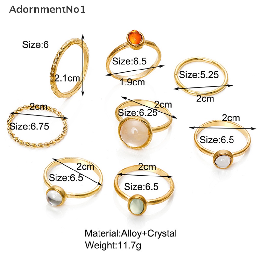 (AdornmentNo1) 8pcs / Set Cincin Buku Jari Aneka Bentuk Gaya Vintage Untuk Wanita