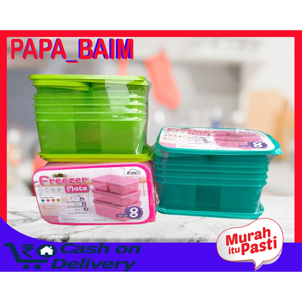 Toples Makanan Biggy Set Of 8pcs / Toples Biggy Freezer Mate