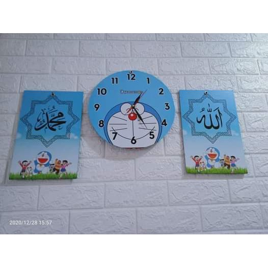 Wooden Projects Kaligrafi Hiasan Dinding Wall Decor jam karakter