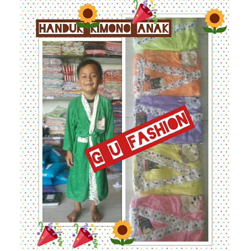 handuk baju kimono anak, handuk mandi cowok cewek, pakaian ...