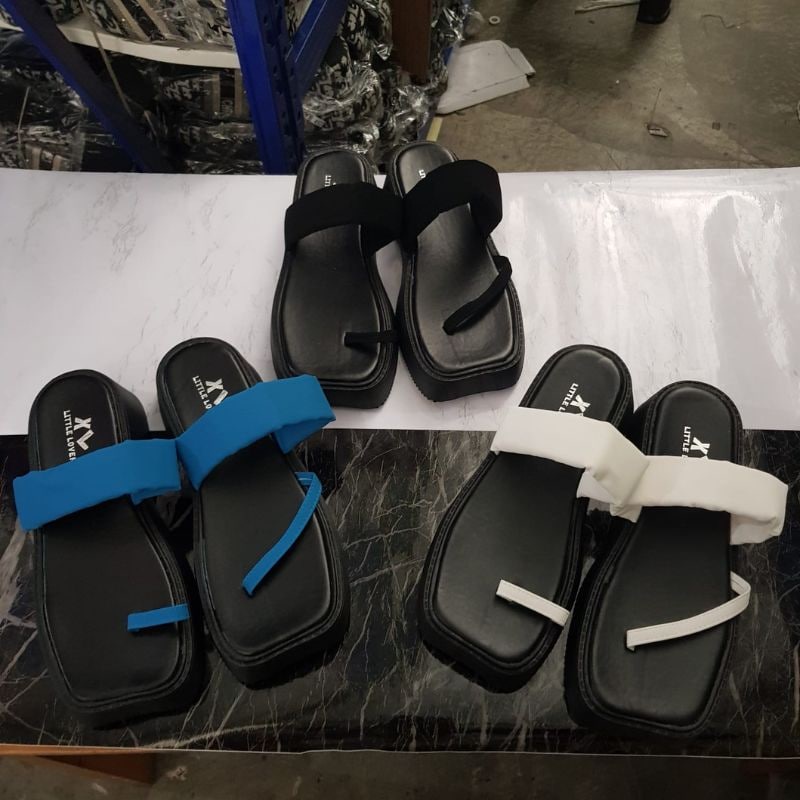 DDS9024 Wedges Wanita Sandal Slip On Fashion Import THMB Ready Jakarta Bisa COD (With Box)