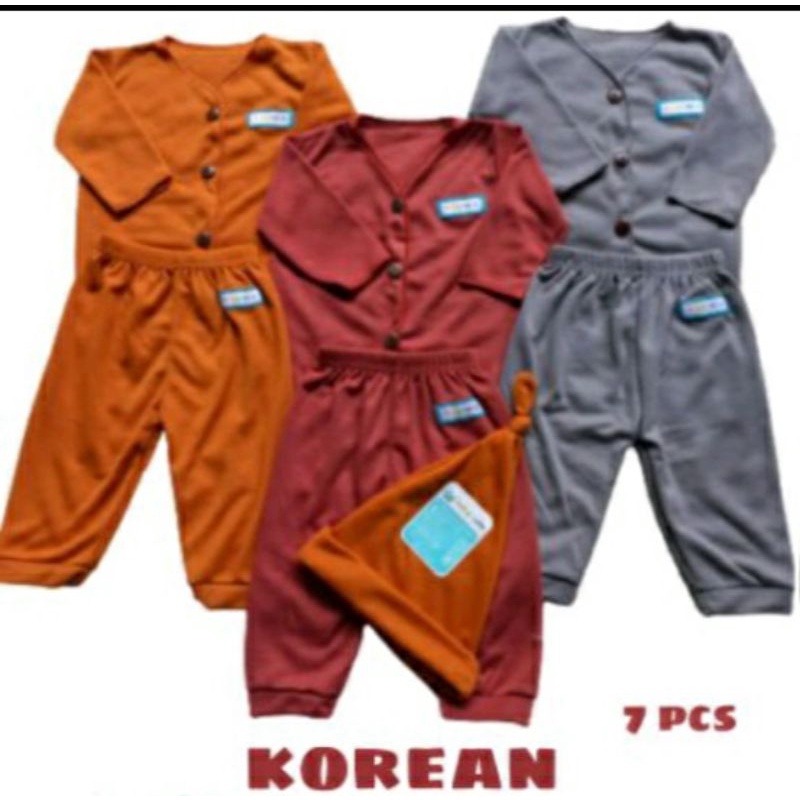 Stelan baju panjang baju celana bayi newborn polos babycute 3stel SNI Promo 9.9