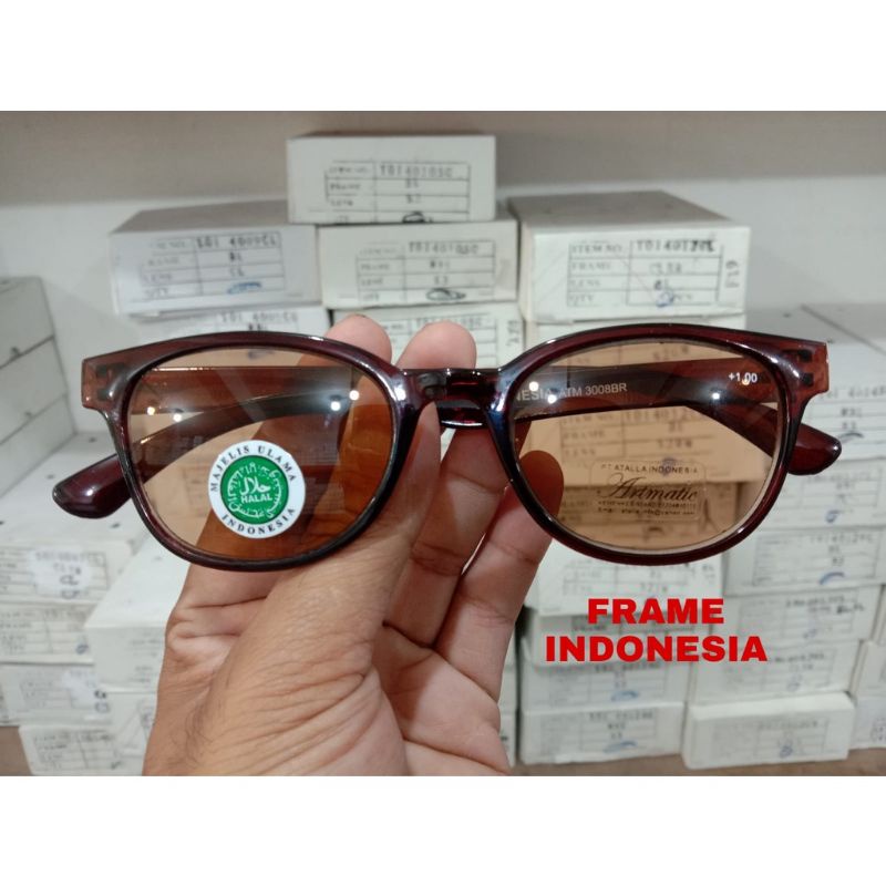 KACAMATA BACA +1.00 sd +4.00 LENSA COKLAT PRIA WANITA