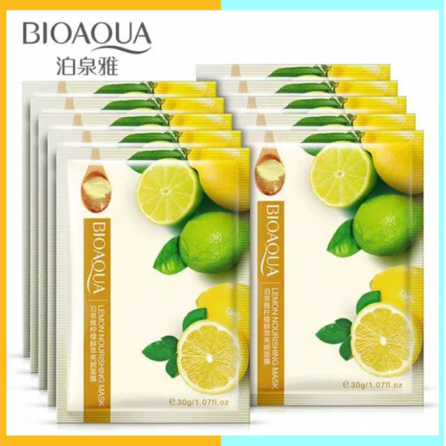 BIOAQUA LEMON MASK Masker Perawatan Wajah Cantik ,  kosmetik kecantikan , masker original.