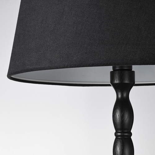 KINNAHULT Lampu lantai, hitam kayu ash/hitam, 150 cm