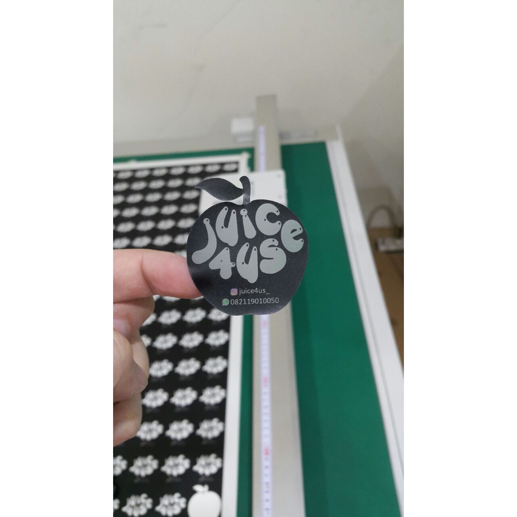 CETAK POTONG PUTUS stiker vinyl meteran hard die cutting transparant sticker print tebal tahan air