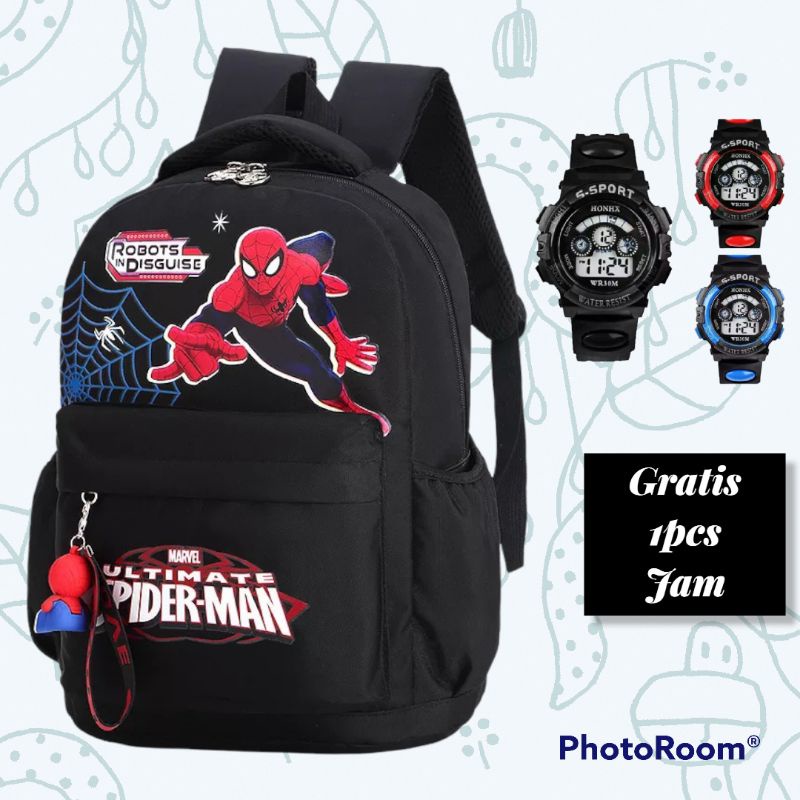 Tas Ransel Anak Sekolah TK SD Karakter Spiderman Superhero Murah