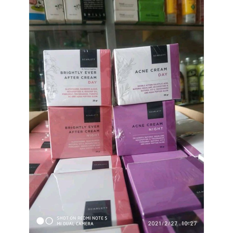 Cream scarlett siang dan malam