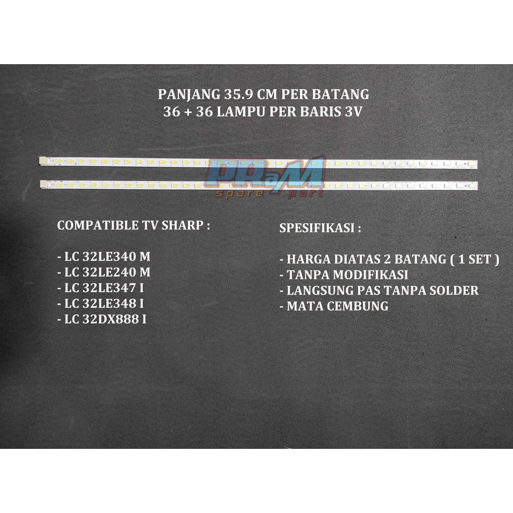 Backlight Led Tv SHARP 32 INC 32LE347 I Lampu Tv SHARP BL 32LE347 32LE340M 32LE240M 32LE347I 32LE348