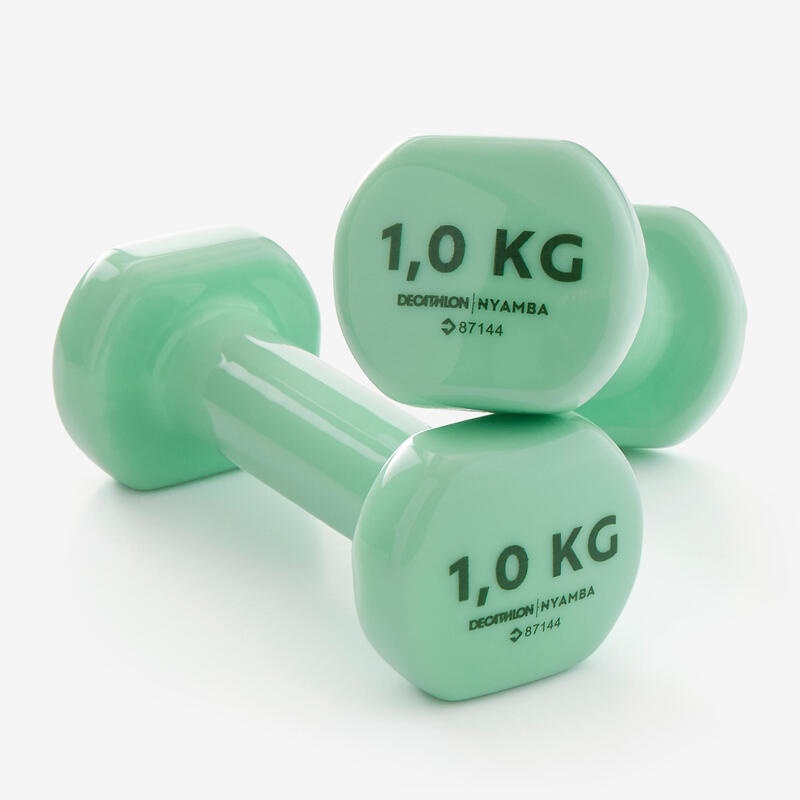 DUMBELL BARBEL PLASTIK TWIN DUMBELL ORIGINAL DOMYOS PRODUK IMPORT PILATES TONING DUMBBELLS STAMINA