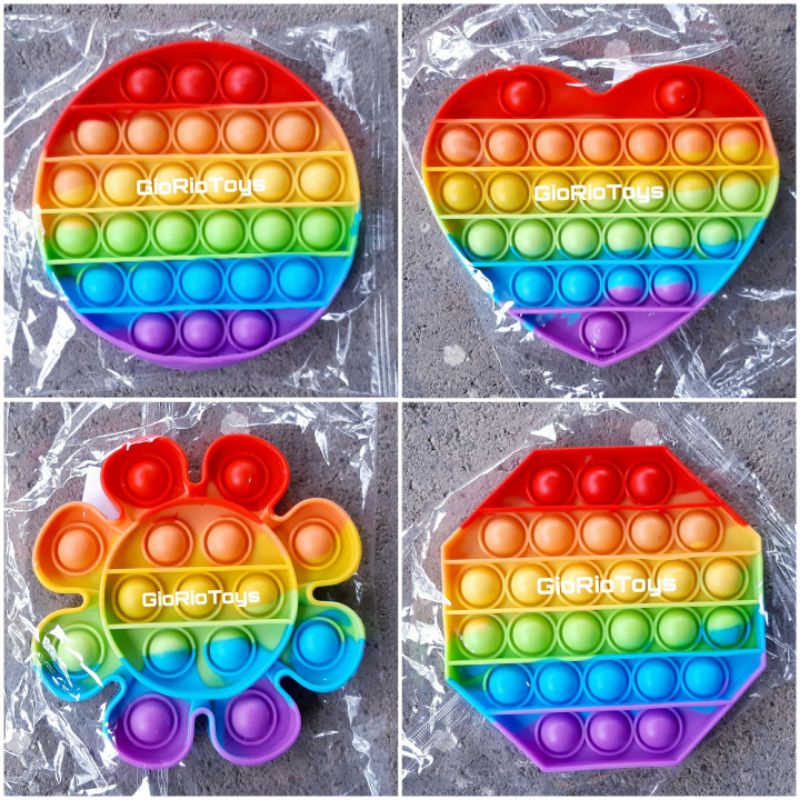 Pop It Rainbow Murah Fidget Push Pop Its Fidget Toy / Pop It Rainbow Jumbo - Besar / Pop It Pelangi
