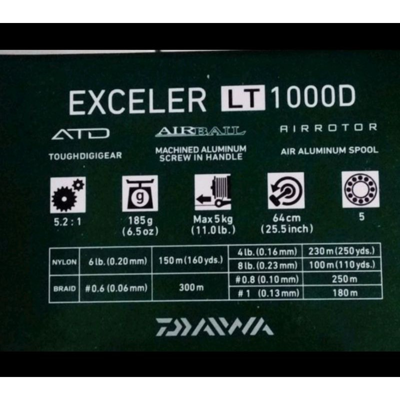 Daiwa exceler lt power handel pilihan 1000 2500 3000 4000 5000