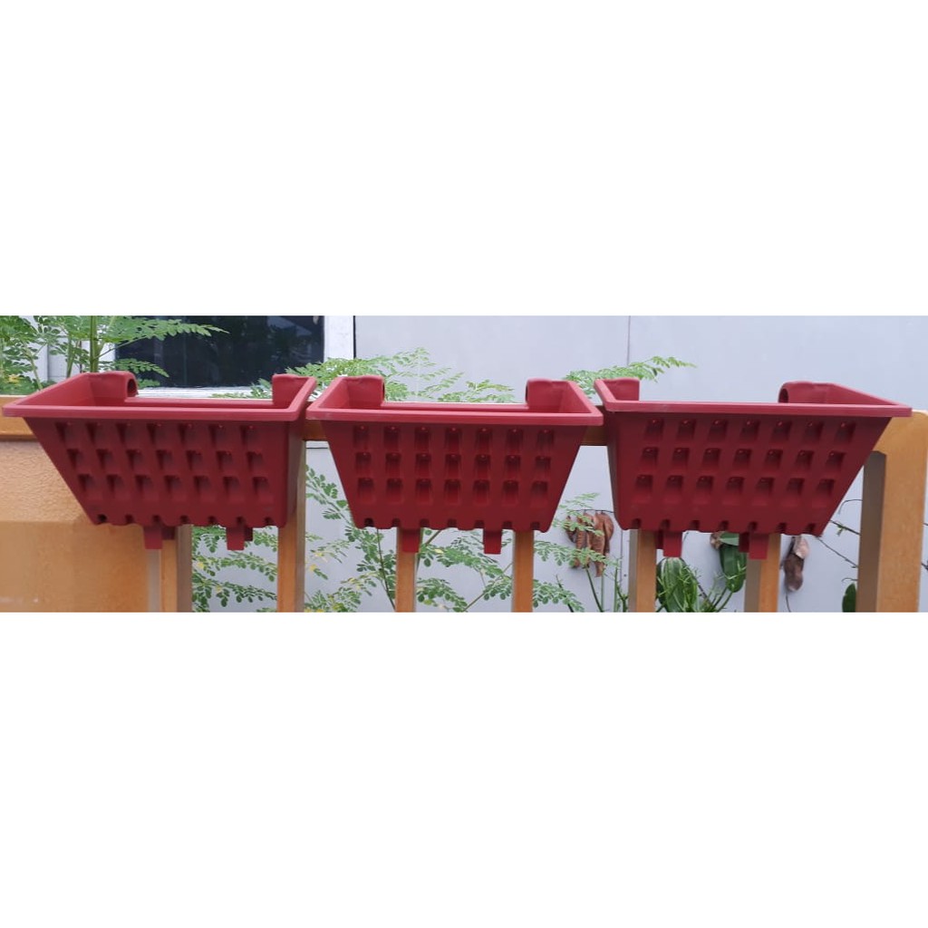 Pot Gantung Argo 01 Merah 21 Cm Pot Plastik Bunga Merah