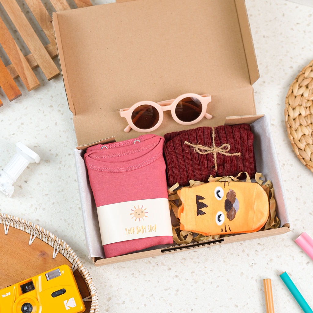 Your Baby Shop Hampers Bayi | Newborn Baby Gift Set Unisex| Kado Lahiran Bayi-Klasik Maroon