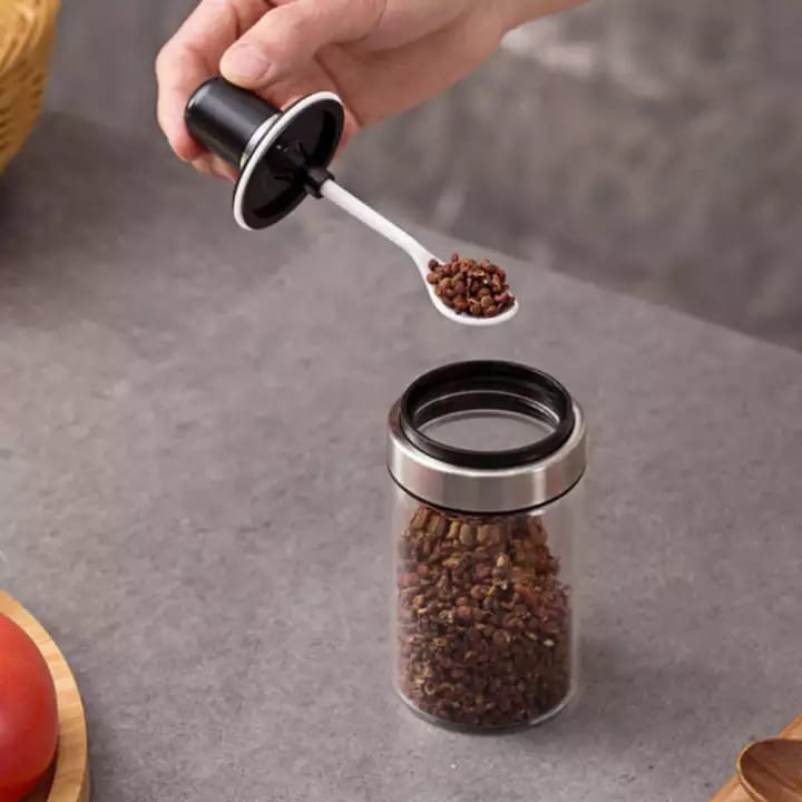 Tempat Bumbu Dapur Unik Kedap Udara, Dilengkapi Sendok Takar /BOTOL BUMBU + SENDOK ISI 1