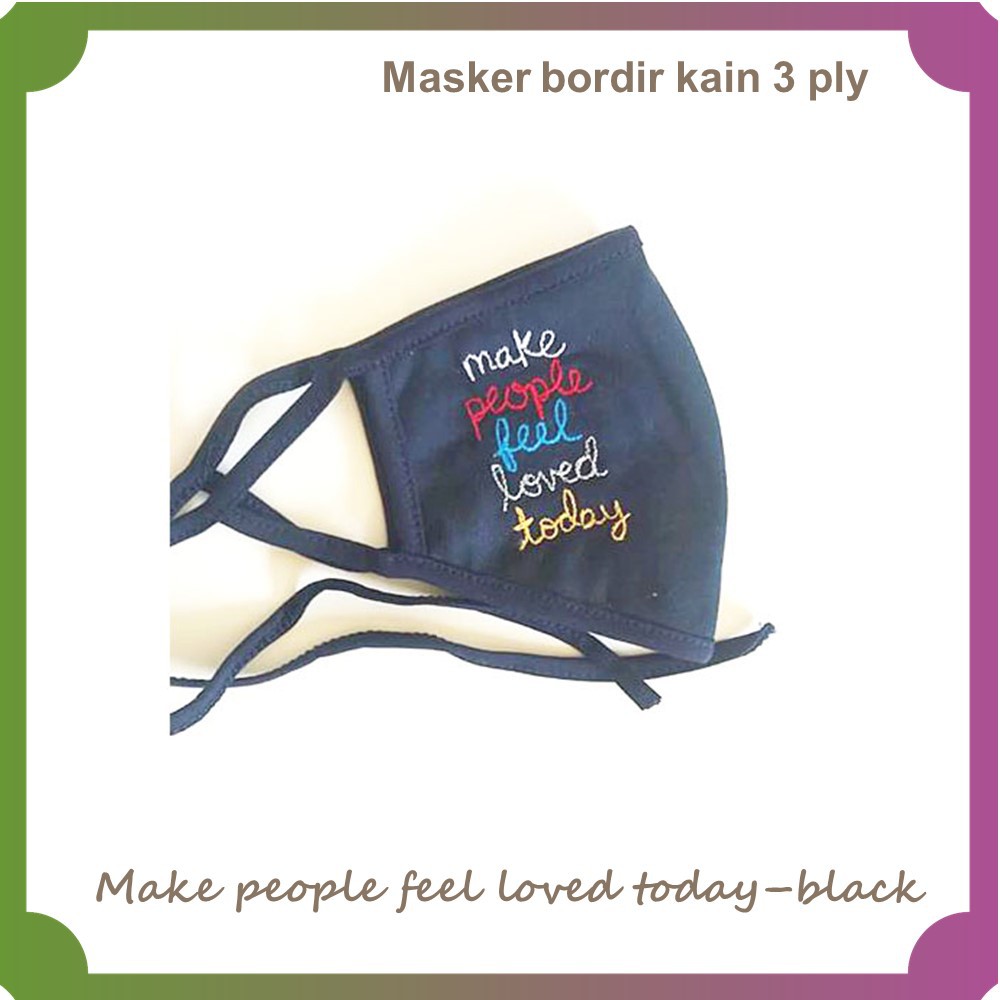 MASKER  BORDIR MASKER DUCKBILL MASKER KAIN ANTI DEBU 3PLY BISA DICUCI BERULANG