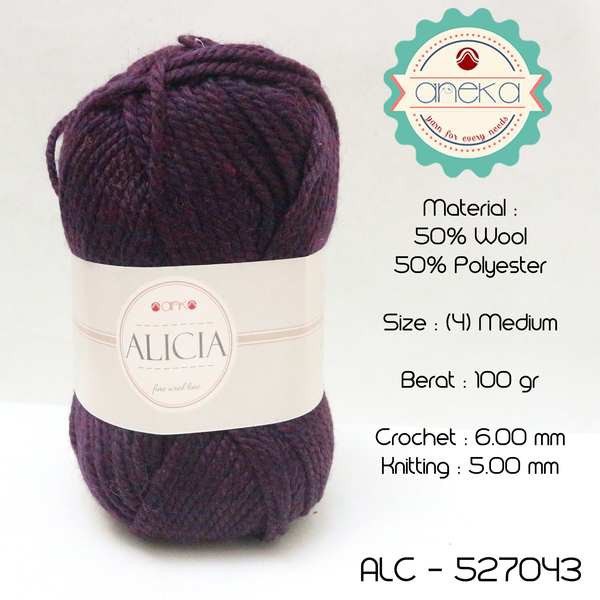 Benang Rajut Wool Alicia Yarn - 527043