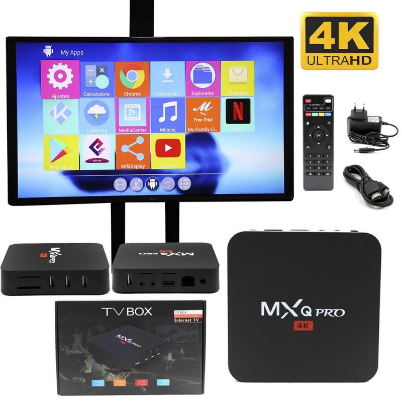 TV Box MXQ PRO Android Ram 2/16 Original Root Full Aplikasi TV Plug Play Smart TV
