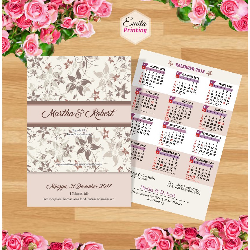 

Undangan Pernikahan Kalender Coklat New
