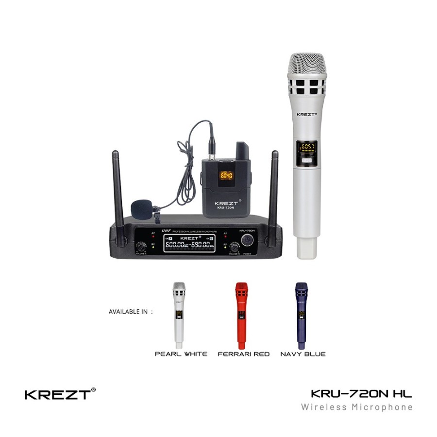 Mic Wireless Krezt KRU 720N Original Krezt KRU720N 720 N Mic Pegang Jepit