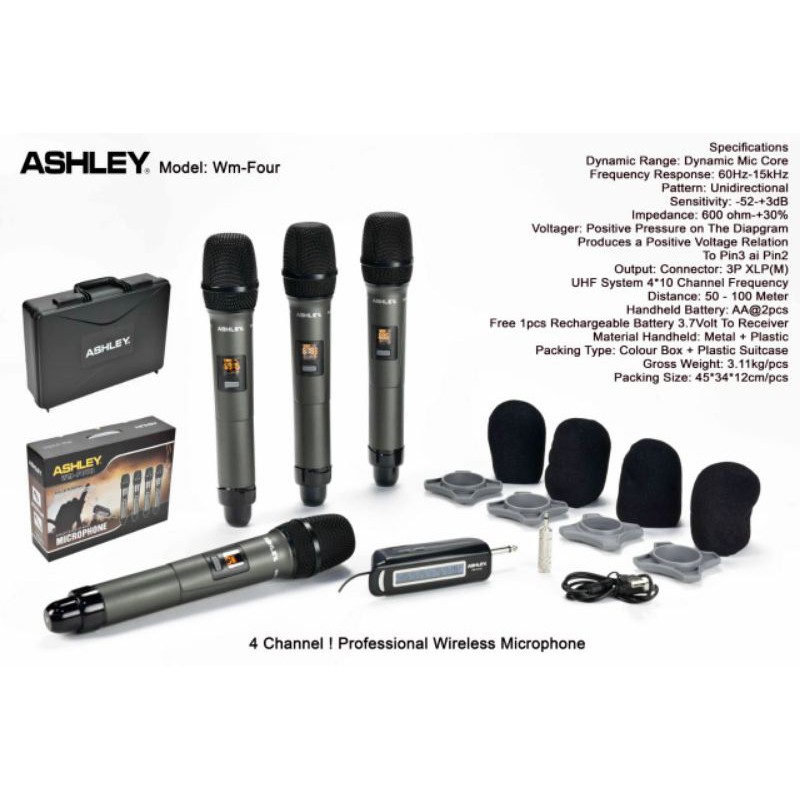 Mic Wirelles Ashley wm four isi 4 mic plus koper