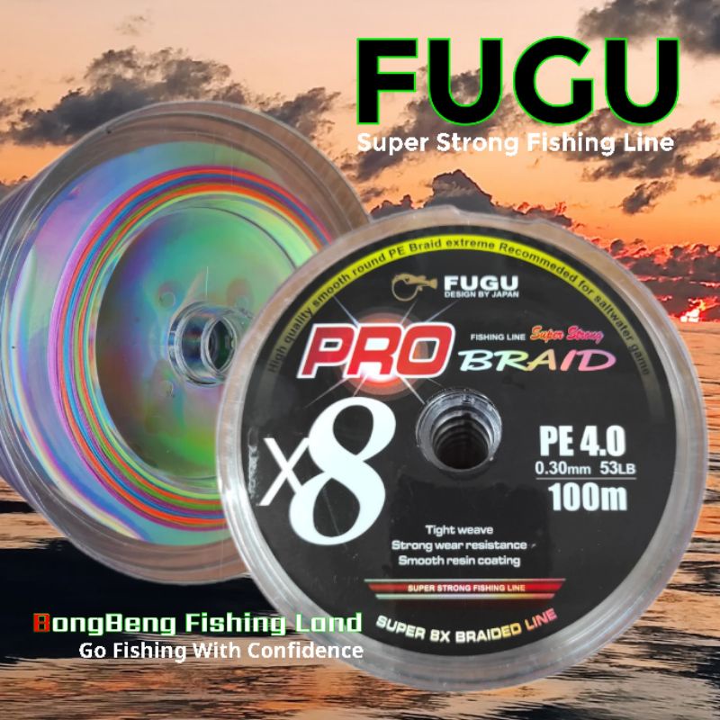 Senar Pancing PE FUGU Pro Fishing Line Super Strong Braide X8 100M/Roll/Connecting