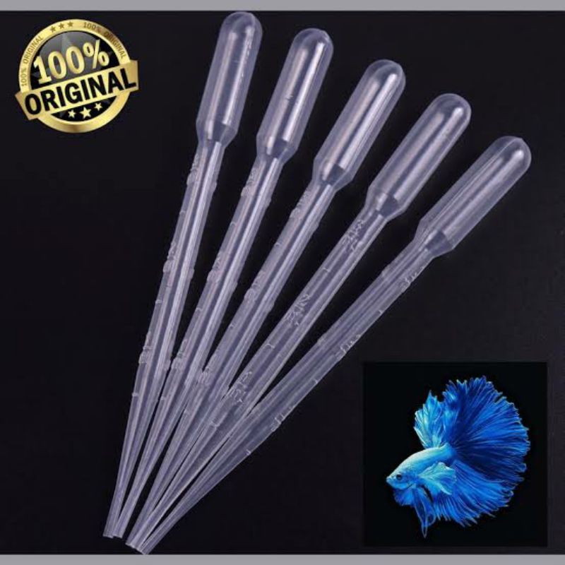 pipet plastik 3 ml alat pakan ikan cupang