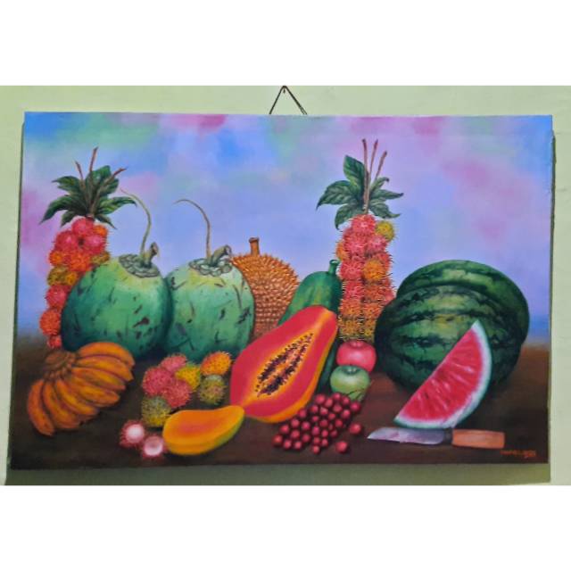 Lukisan realisme Buah buahan Shopee Indonesia