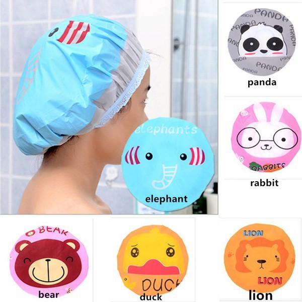 Shower cup kartun / topi mandi lucu PELINDUNG RAMBUT DARI AIR