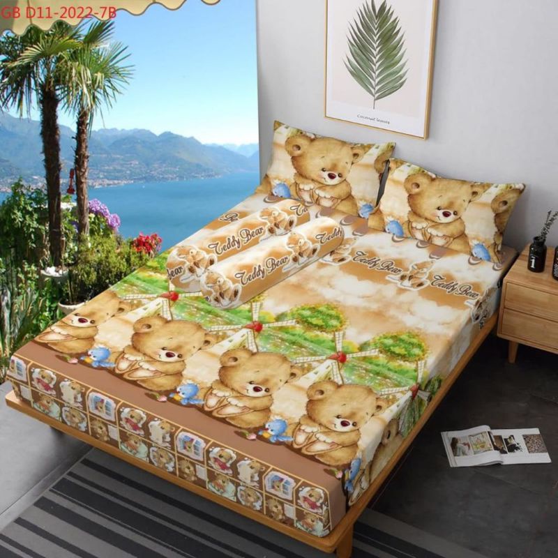 Sprei ukur 160x200 motif bunga abstrak batik bahan katun micro