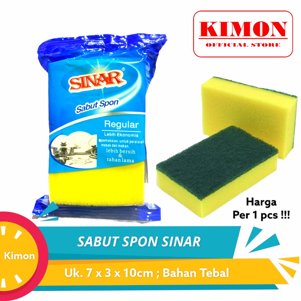 SPON CUCI PIRING SINAR DUA SISI SPONGE SABUT PEMBERSIH NODA BUSA TEBAL