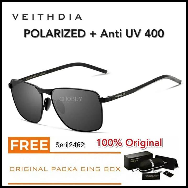 Kacamata Hitam Polaroid Pria Polarized Berkendara Mancing Veithdia