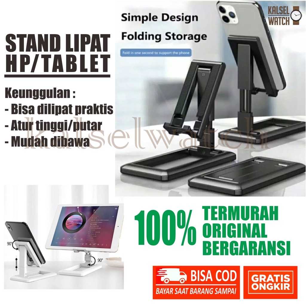 Stand HP Tablet Ipad Holder Universal Dudukan HP Penyangga Handphone Folding Folder Lipat Meja Sanda