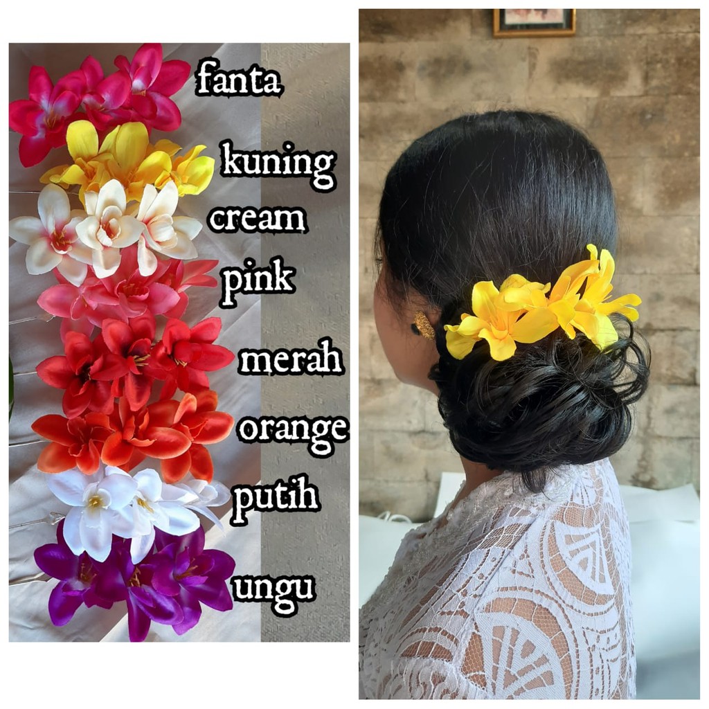 Semanggi Anggrek Kembang Tiga / bunga hair do / karet ulir / semanggi bali / bunga rambut / jepit ra