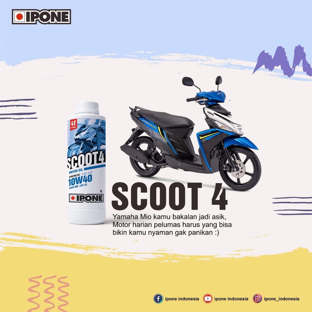 PAKET OLI MATIC IPONE FUEL ECO SYNTHETIC SCOOTER 10W40 + GARDAN IPONE