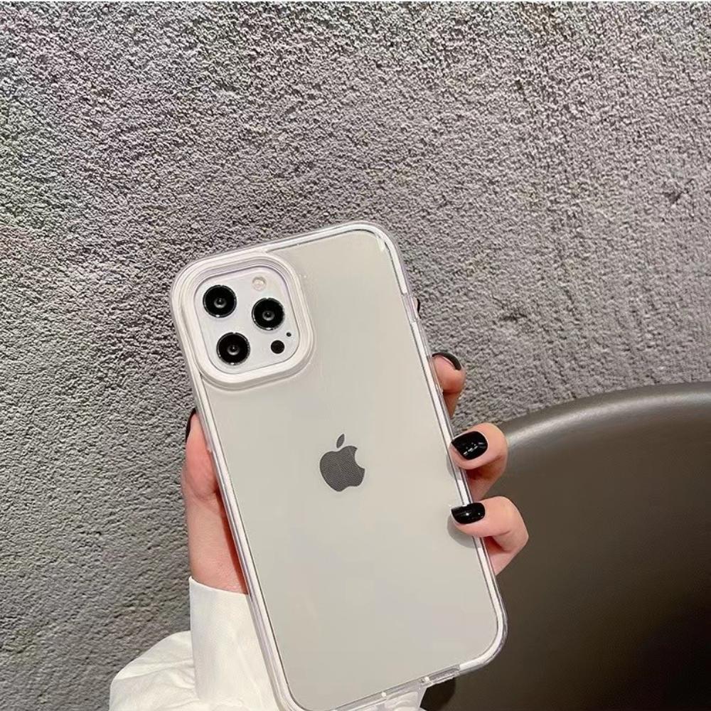 Soft Case Pelindung Layar Kamera Bahan Silikon Akrilik Bening 3 In 1 Dapat Dilepas Untuk Iphone 13 Pro Max 12 Pro Max 11 Pro Max 7 Plus Xr Xs Max 12