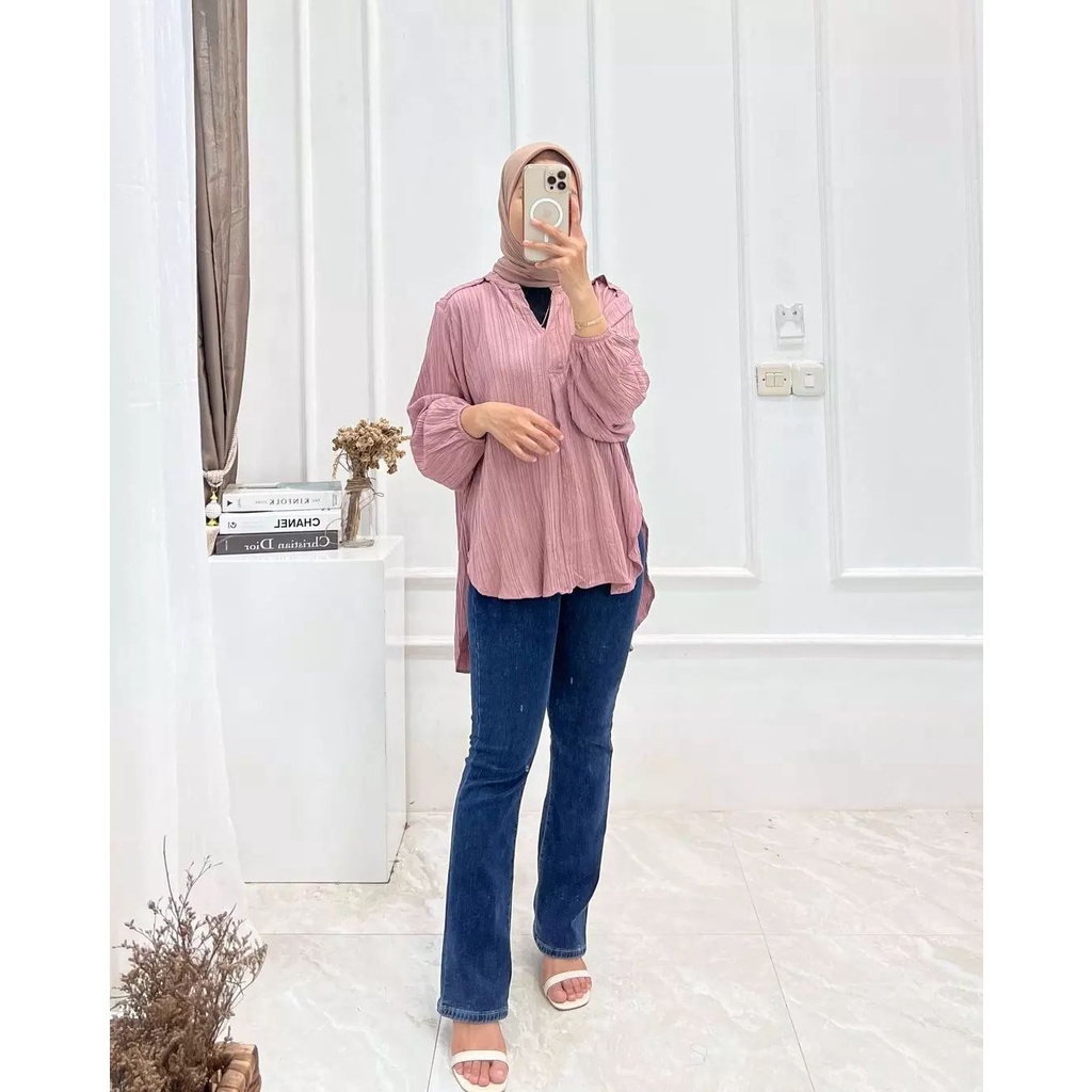 Mitty Blouse / Atasan Cewek Dewasa Kekinian Matt Ladycrush Premium / Baju Ibu Menyusui Friendly / GOM