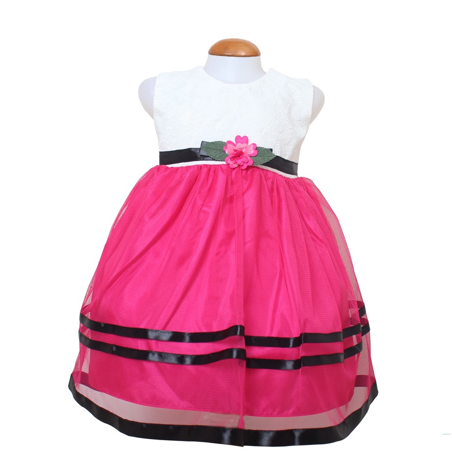 Dress Kids Cutie/Baju Terusan Casual Dress Brukat Anak 1-3thn Tanpa Lengan/Gaun Pesta Anak Murah