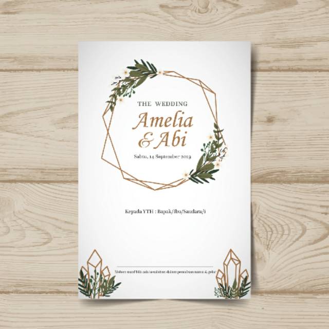 blanko undangan pernikahan / kartu undangan murah kode rustic