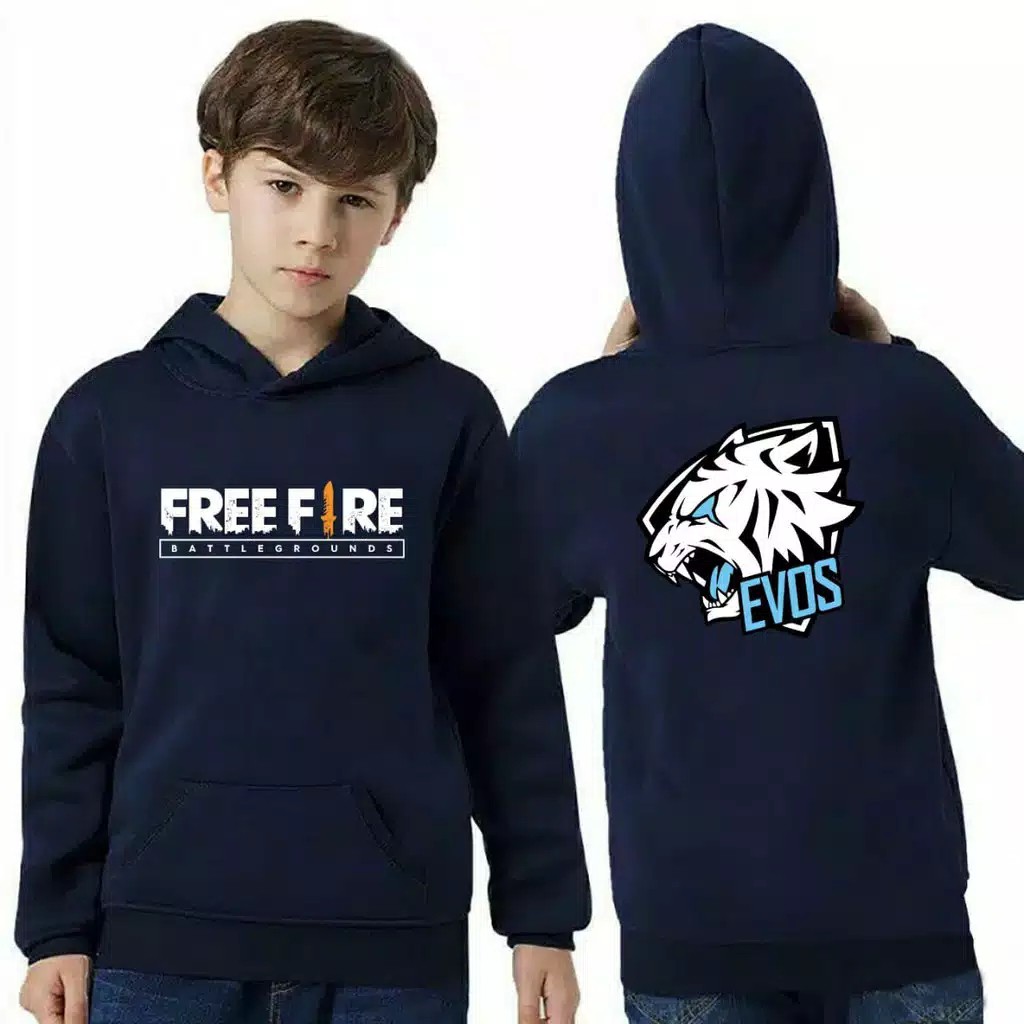 SWEATER ANAK FREEFIRE EVOS / HOODIE FF EVOS / BISA COD