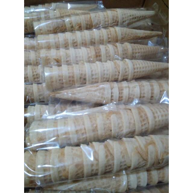 Cone ice cream waffle kerucut 10pcs/roll khusus gojek/grab